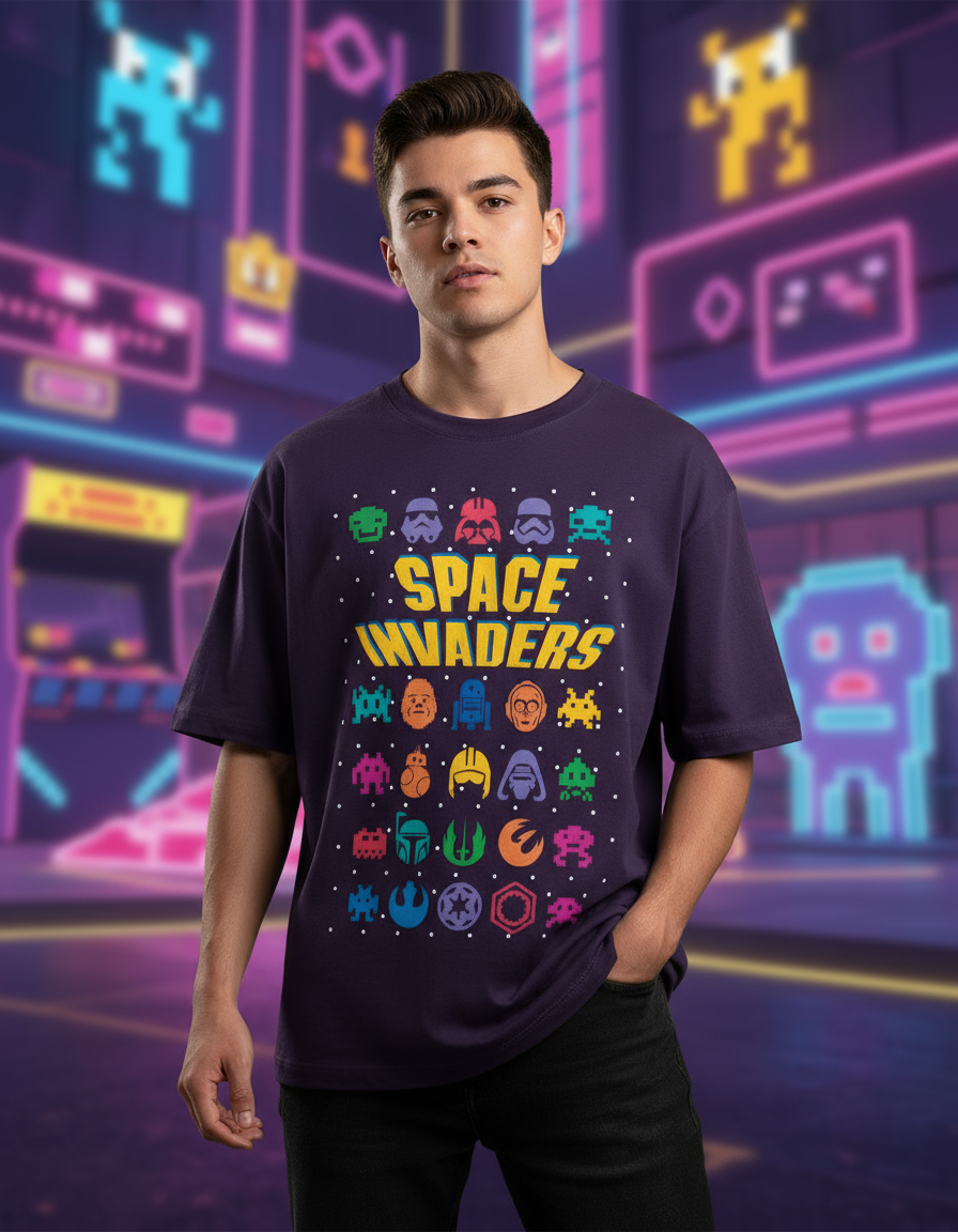 space invaders unisex oversized classic t shirt