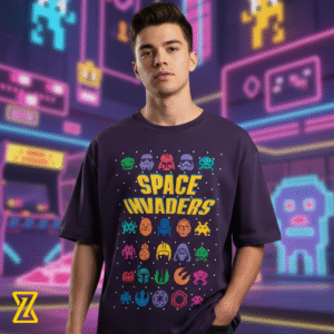 space invaders unisex oversized classic t shirt